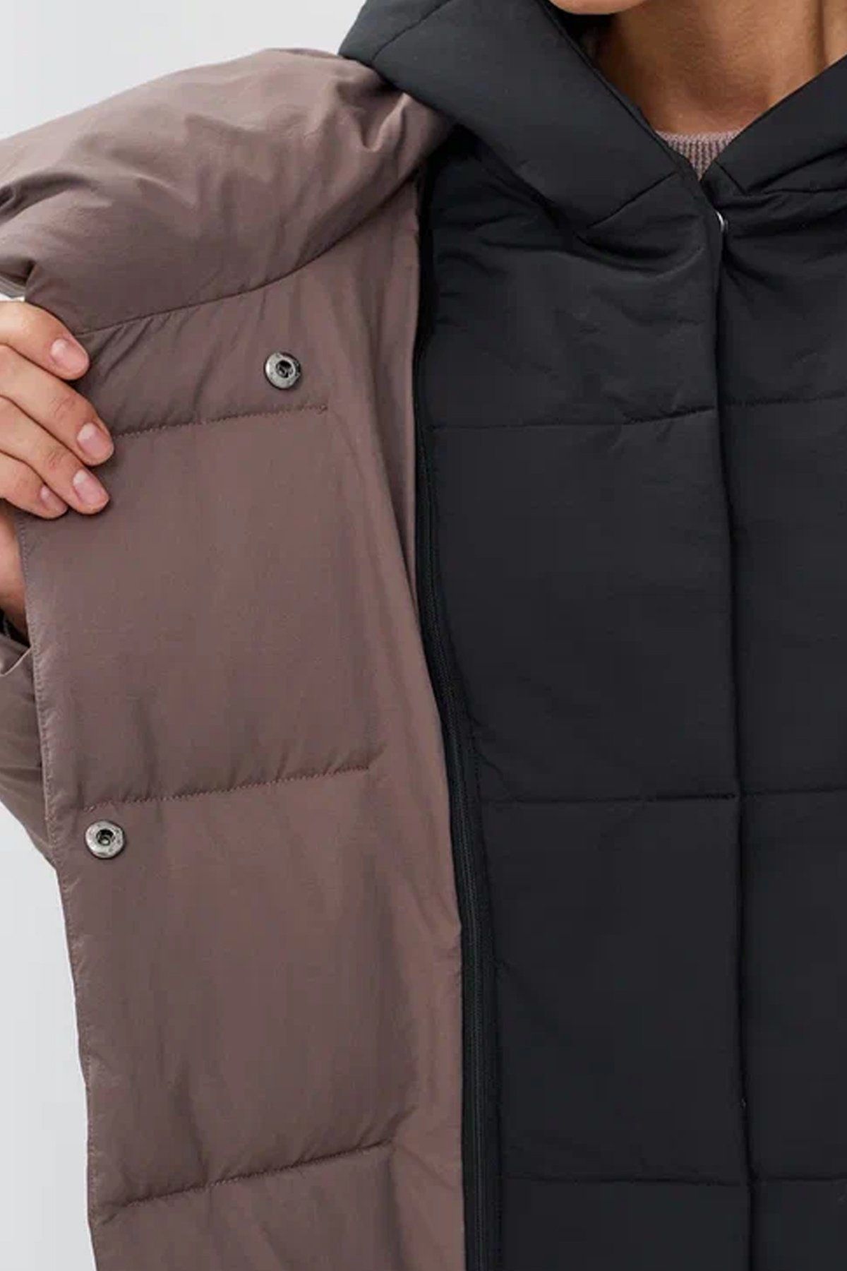 Пальто с эффектом многослойности в цвете какао, 44р