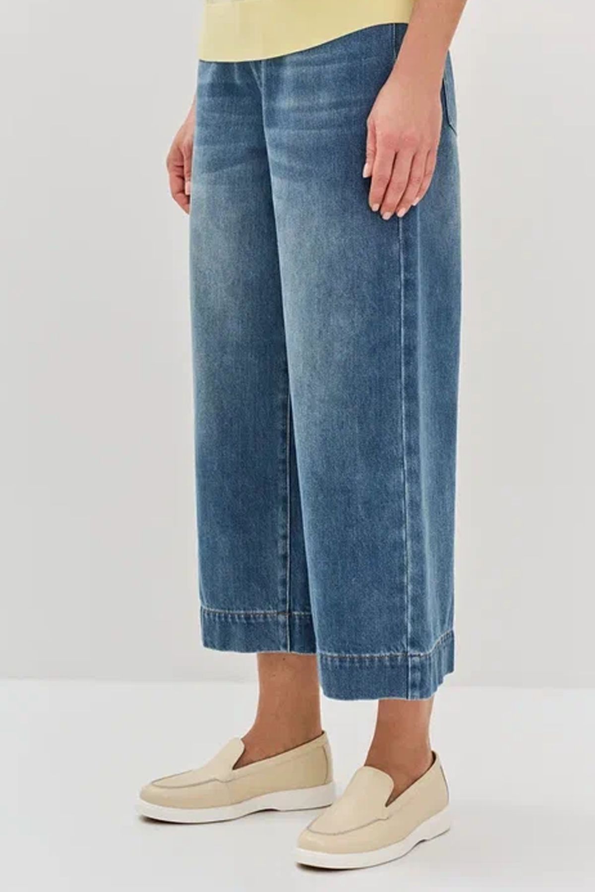 Джинсы-кюлоты из голубого денима, 50р