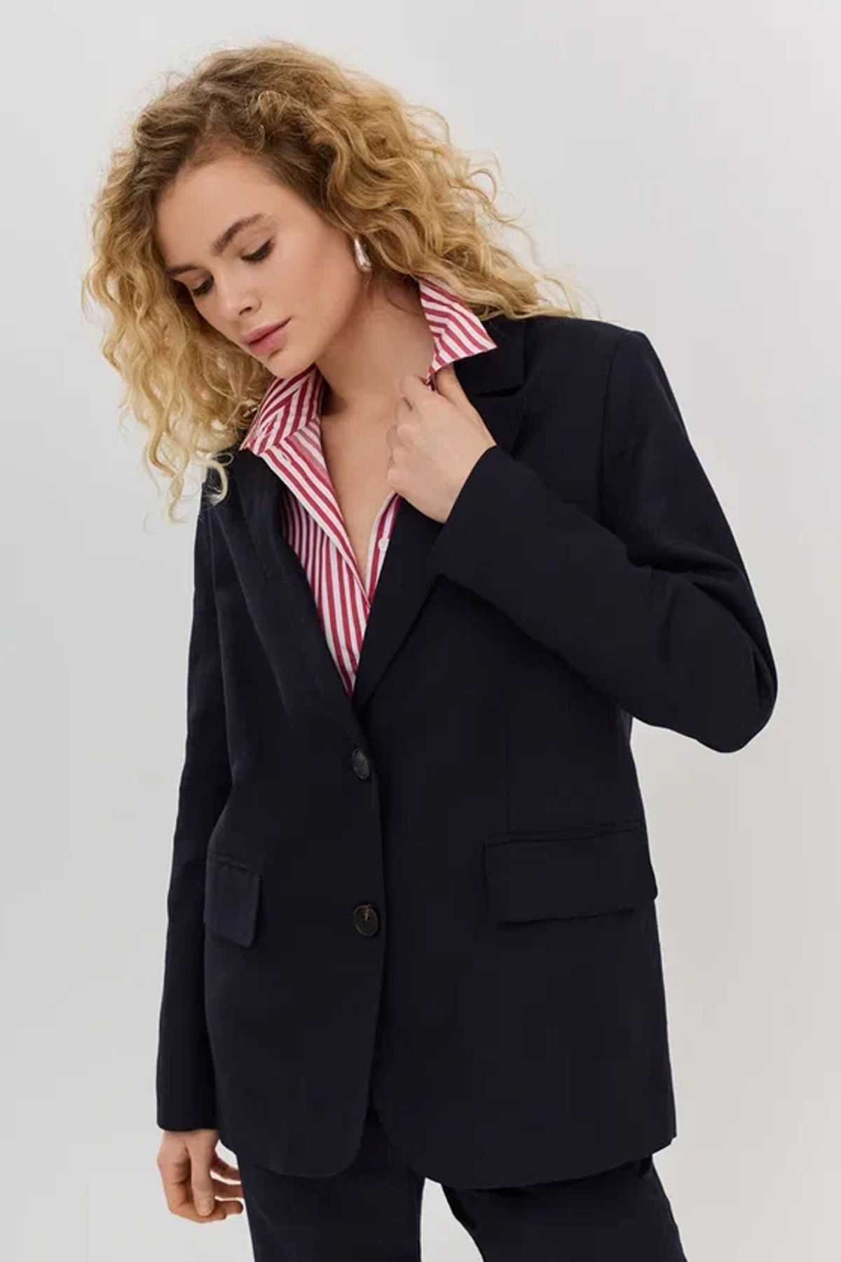 Классический льняной жакет, 46р