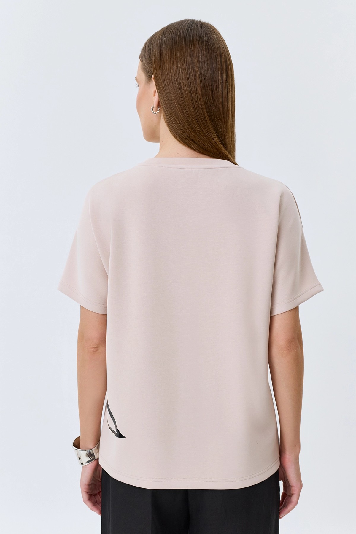 Джемпер из модала с графичным принтом, 44