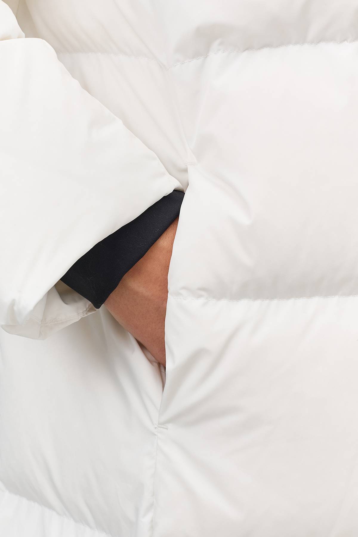 Лимитированная серия белый длинный пуховик на натуральном утеплителе и палантин, 46