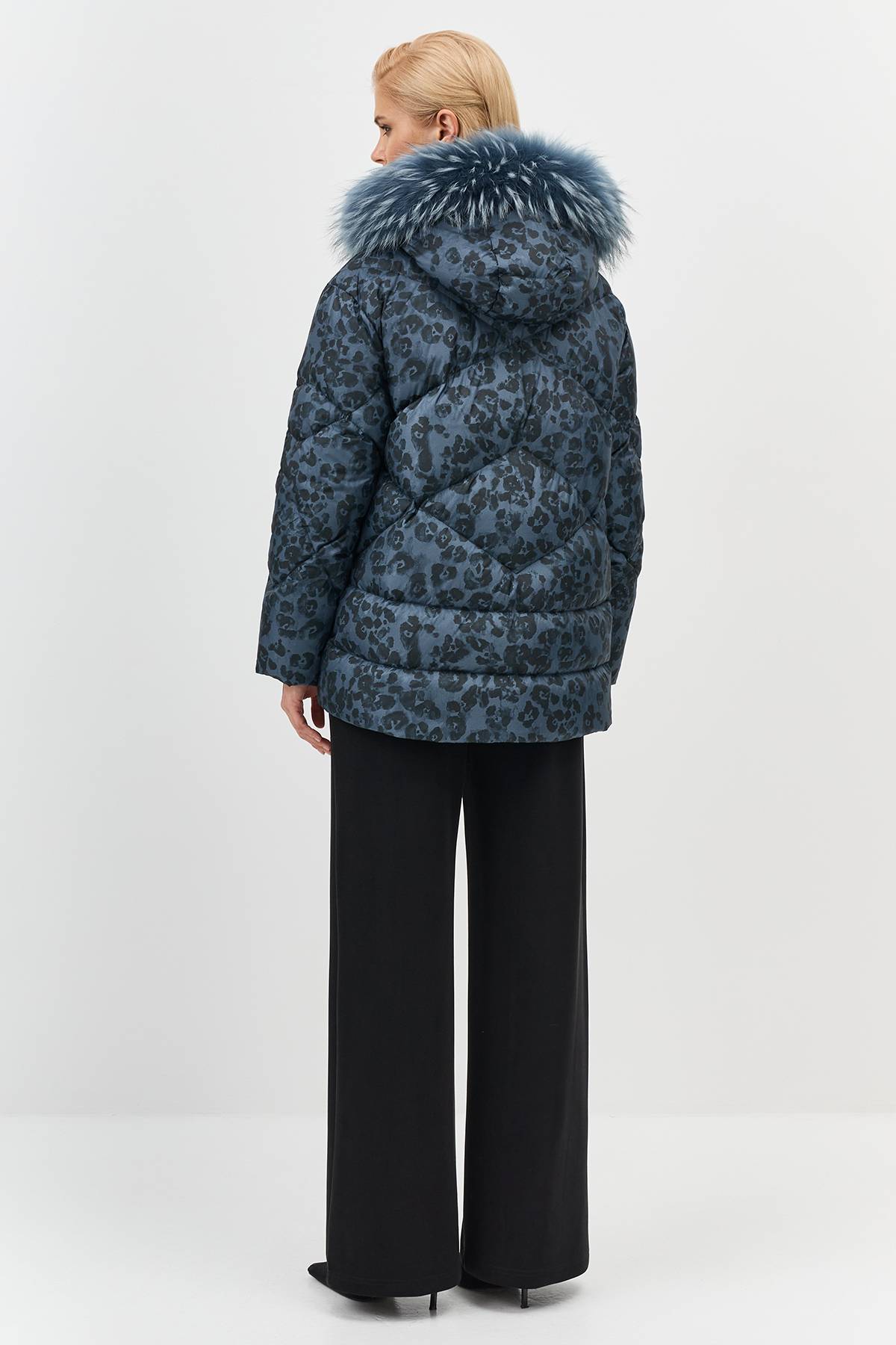 Лимитированная серия  куртка с принтом и меховой опушкой и палантин, 38