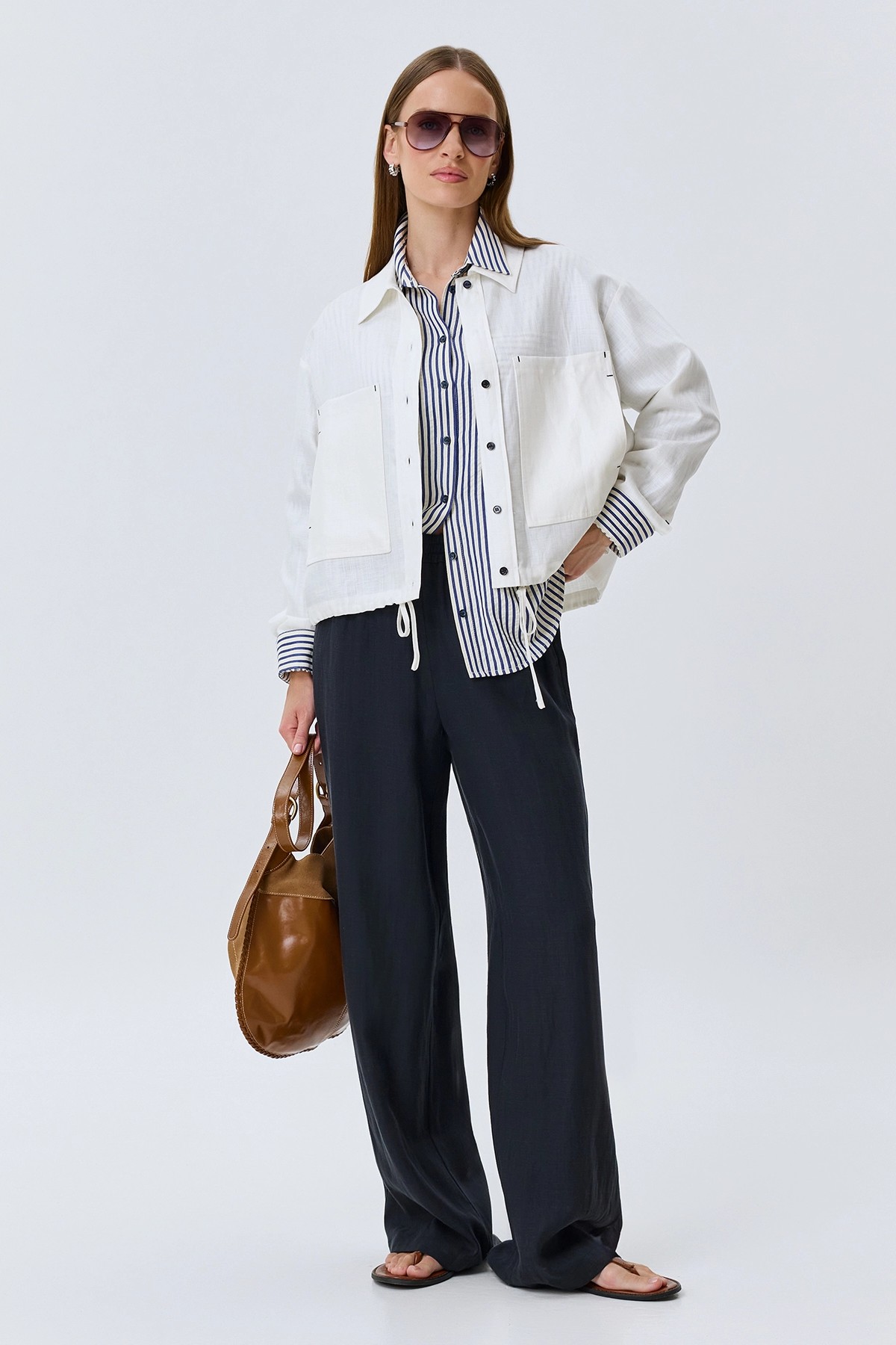 Жакет из тенселя и льна, 44