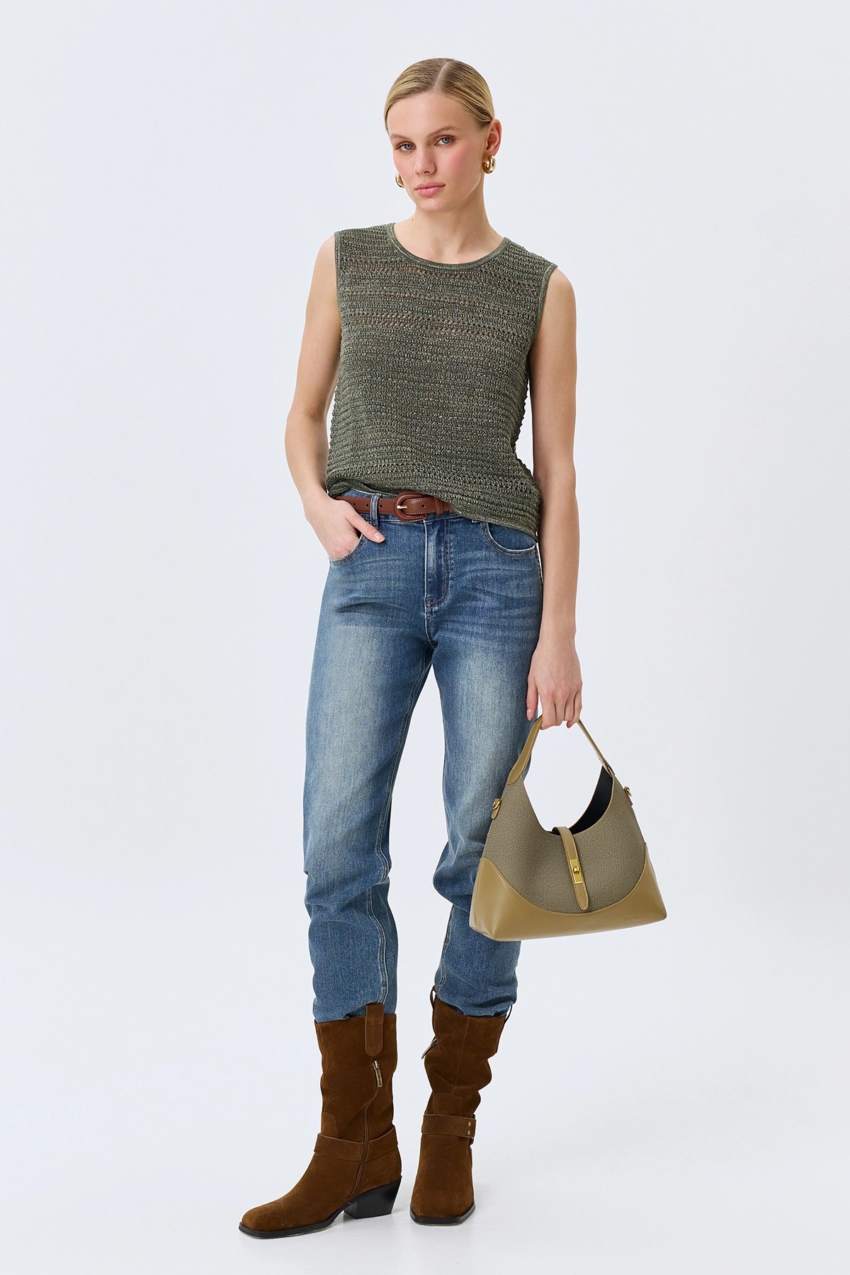 Зауженные джинсы с деликатной варкой, 44