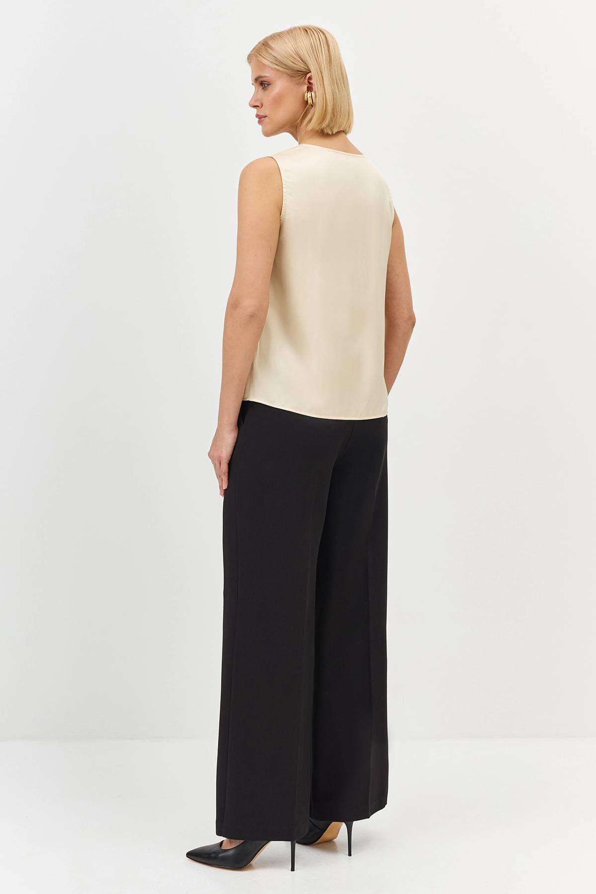 Лимитрированная серия широкие брюки с мягкими стрелками и ремень, 44