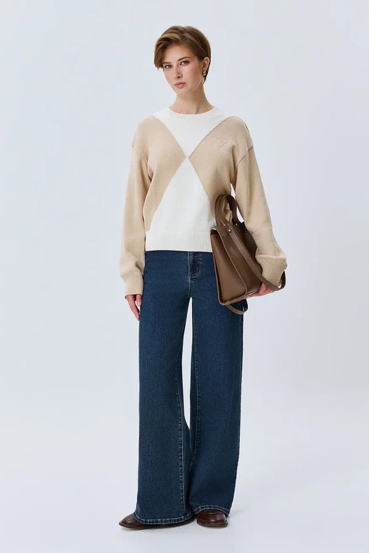 Свитер в стиле "color block", 50